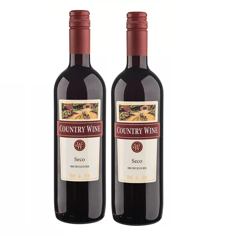 Vinho Country Wine Tinto Seco 750ml - 2 unidades