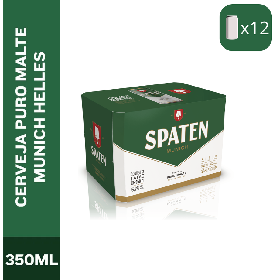 Cerveja Spaten Lata 350ml - 12 unidades
