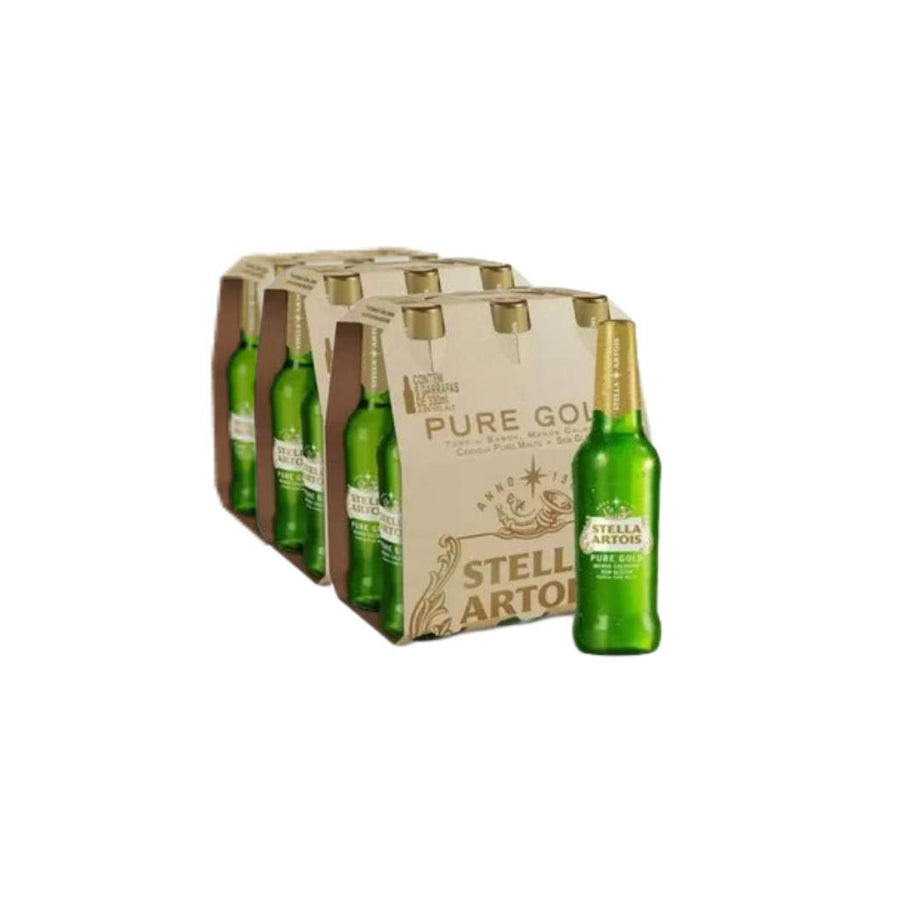 Cerveja Stella Pure Gold Long Neck 330ml - 18 unidades