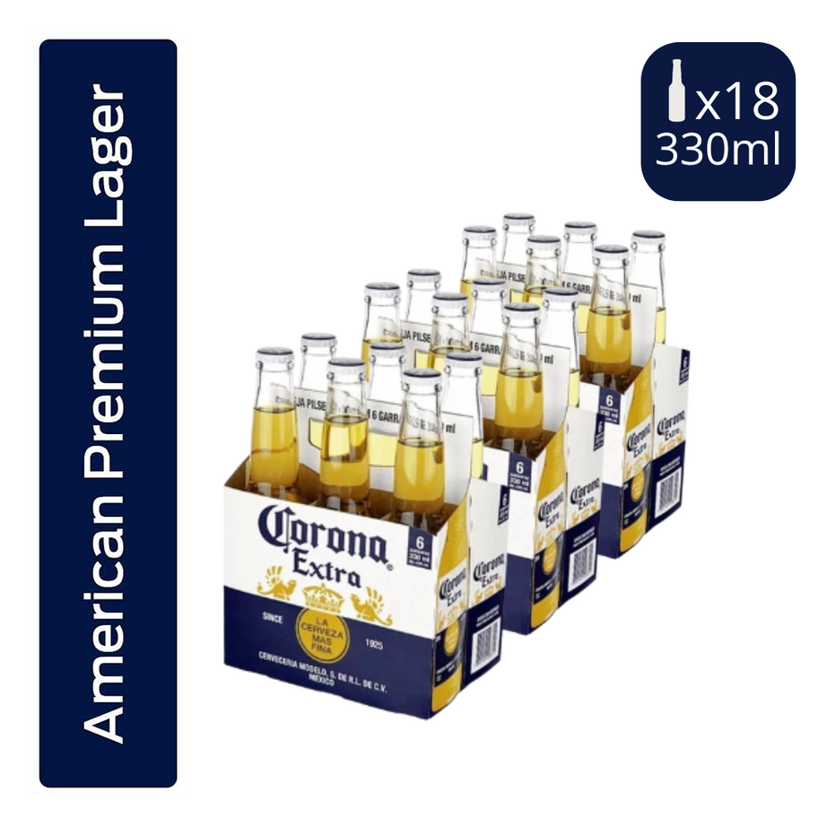Cerveja Corona Long Neck 330ml - 18 unidades